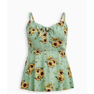 Torrid Peplum Sunflower Cami Size 00 /10